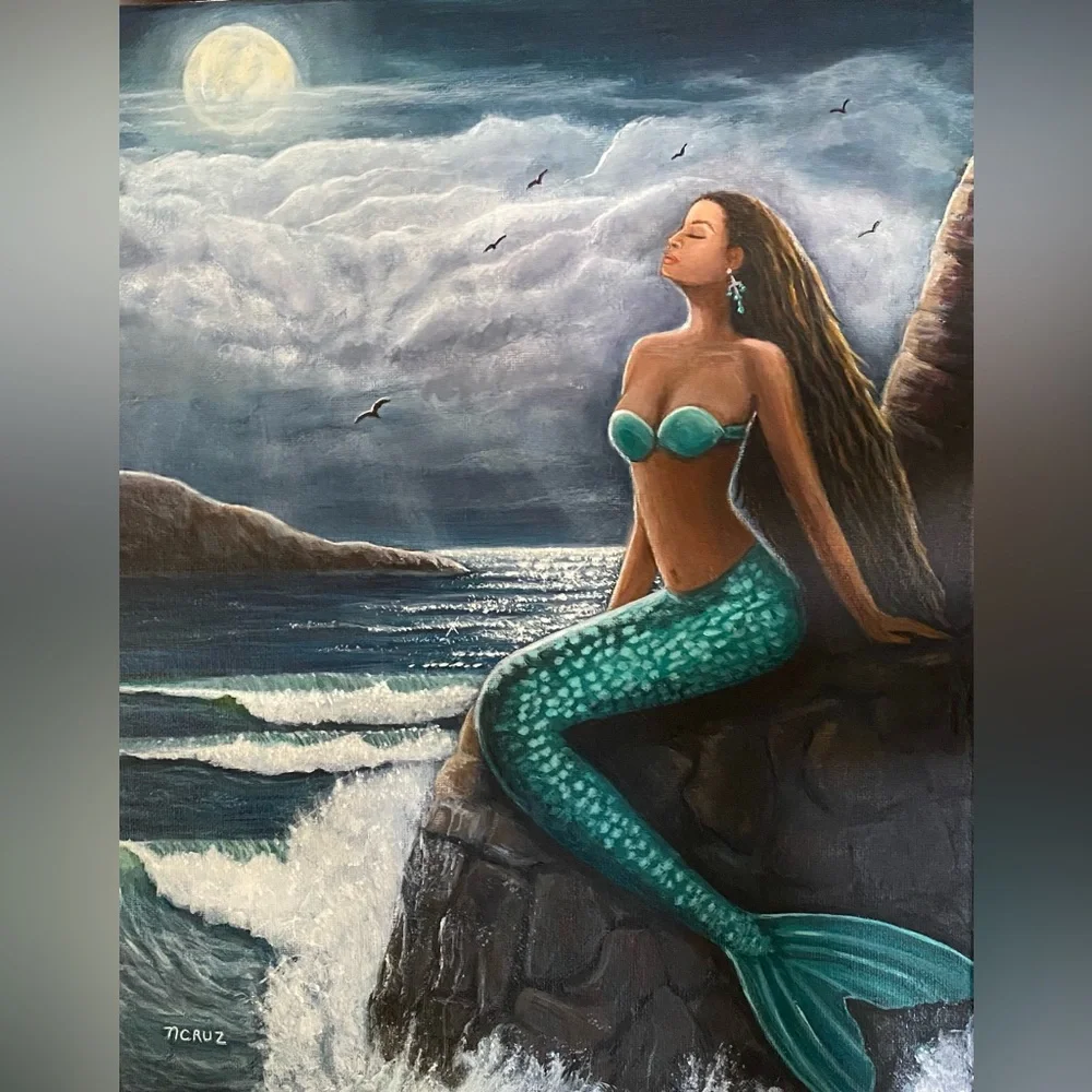 Hand Crafted Art Print “Midnight Siren” - Picture 1 of 3